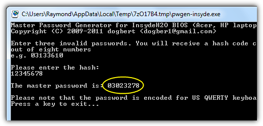 bios password generator tool download